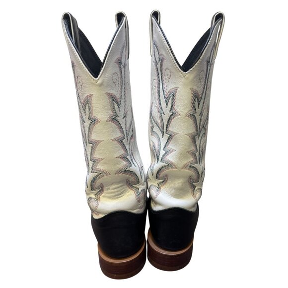 Justin Western Boots Black & White Size 7 - Picture 4 of 6